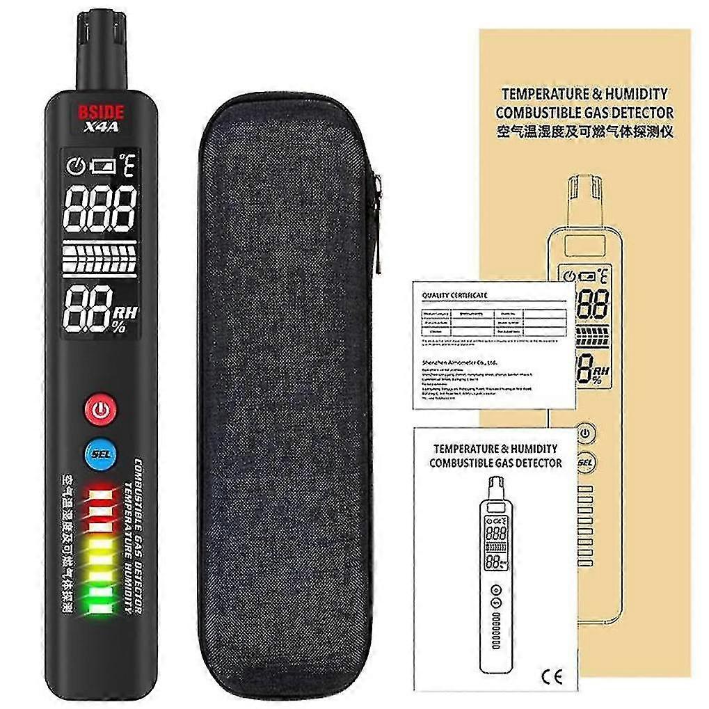 X4a Temperature Humidity Tester Meter Combustible Gas Natural Gas Detector Sensor Leak Alarm Indic