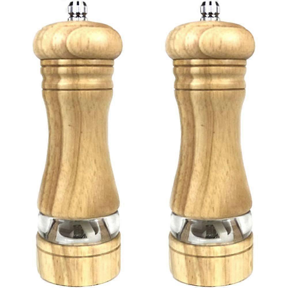Salt And Pepper Grinders Set Solid Wood Body Pepper
