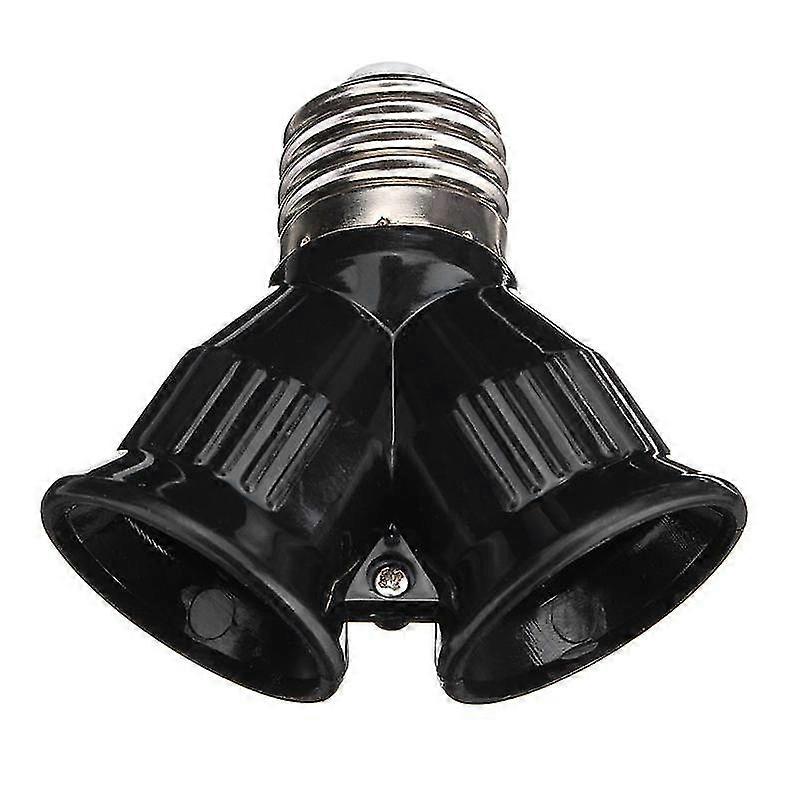 Corui E27 To 2e27 Socket Base Led Bulb Converter Splitter Adapter Black