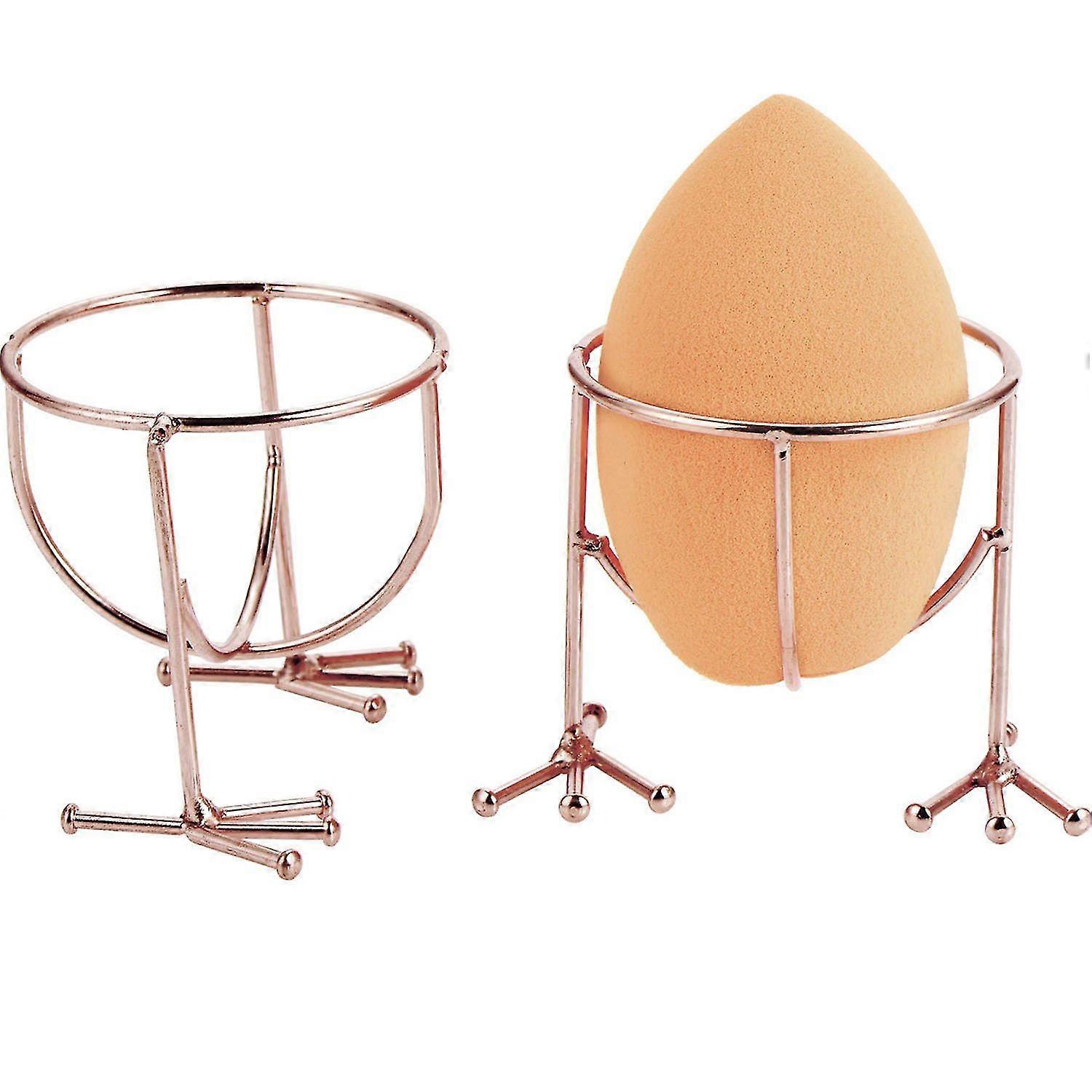 Makeup Sponge Holder Egg Sponge Stand , 2 Pieces Rose Gold