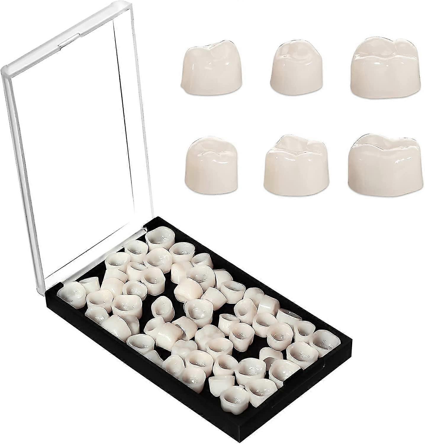 50 Piece Temporary Crown Restoration Kit Veneer Mixture For Posterior Teeth Filling To Repair Missing Broken Teeth