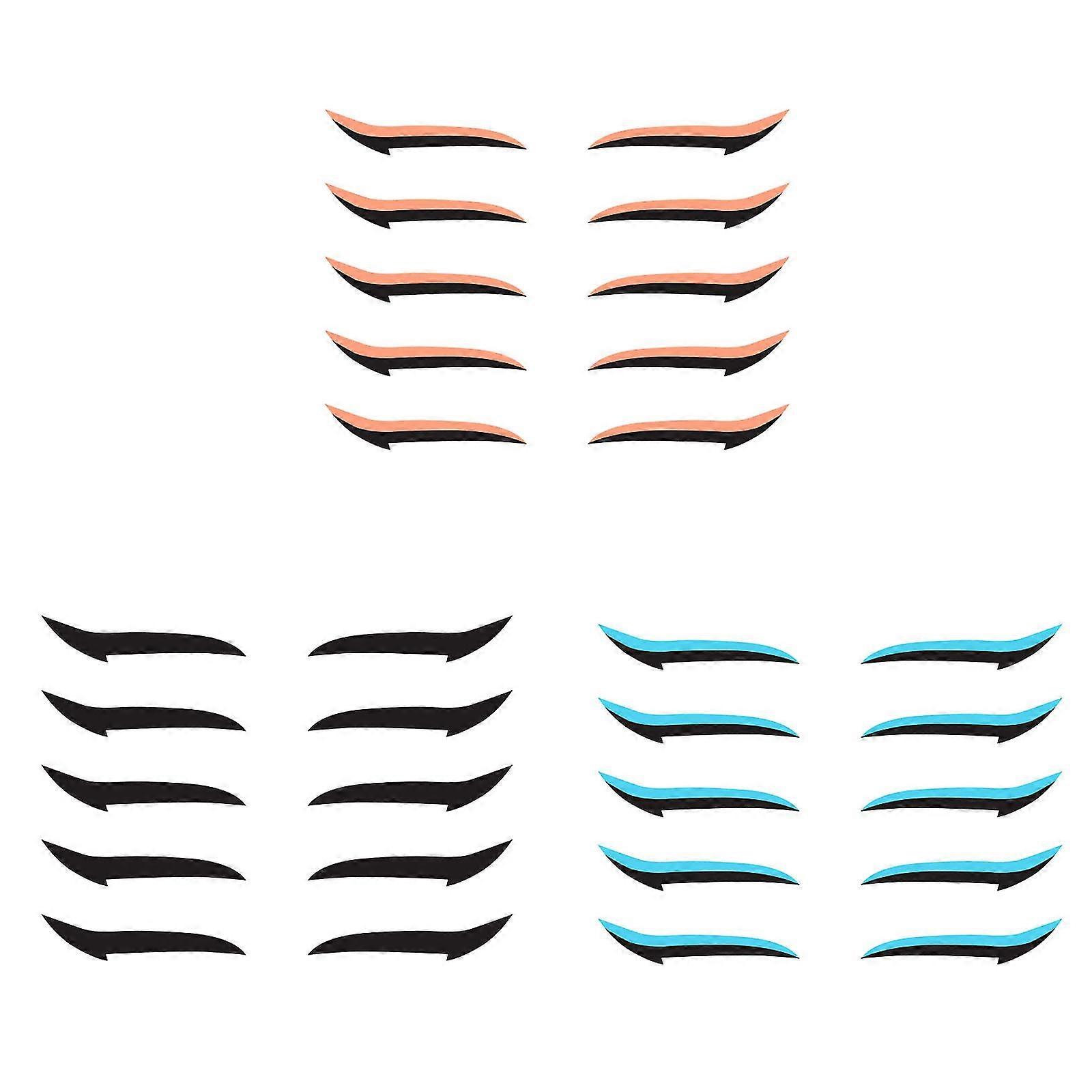 3pc Autocollants de paupières réutilisables Contour instantané Couvercle ailé Cosmétique Facile Applica