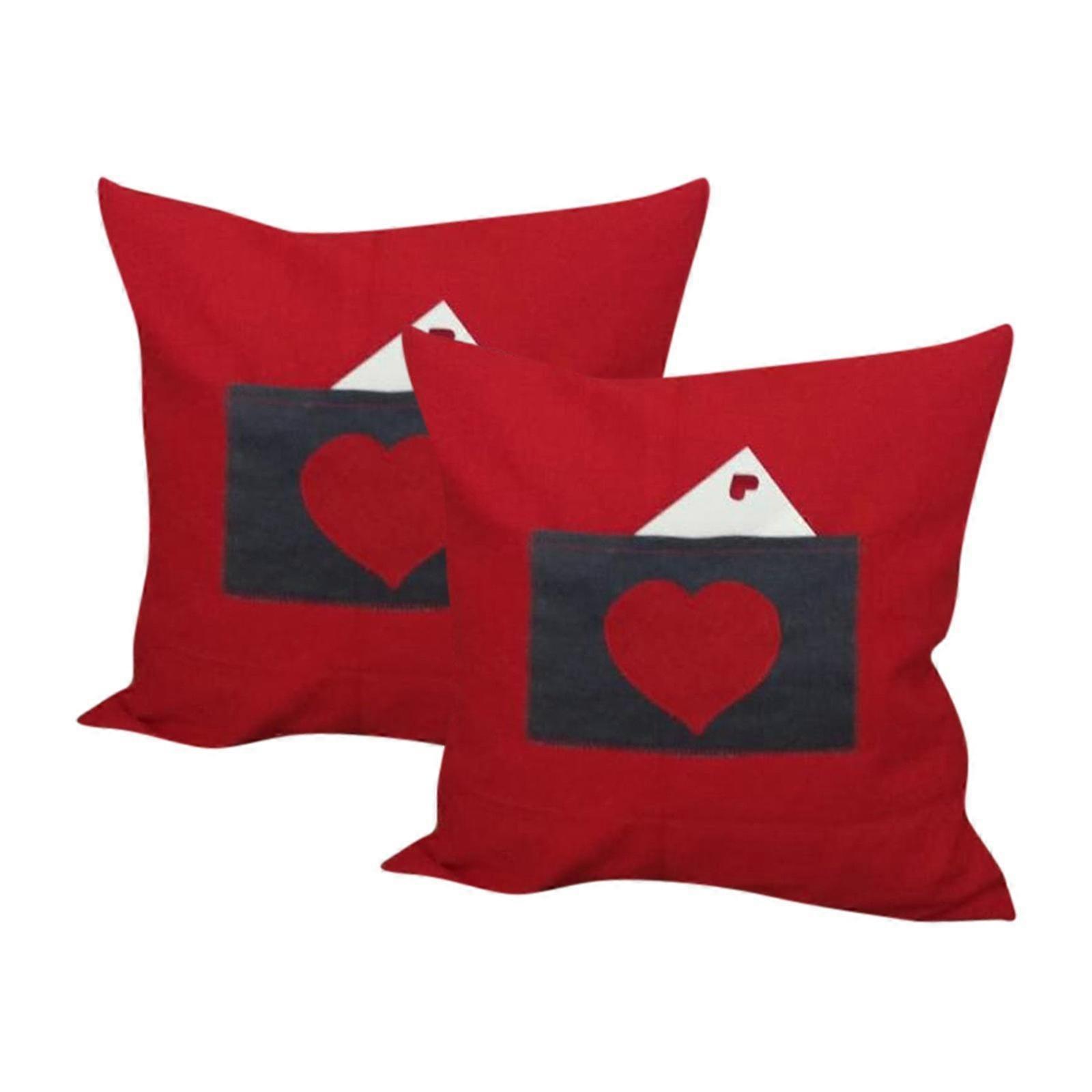 Printed Linen Encrypted Fine Linen Pillowcase Cushion Cover 2pc