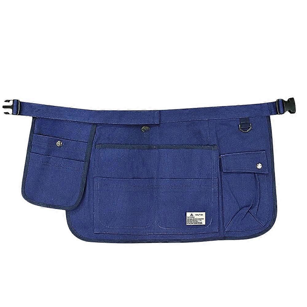 ガーデニングエプロンブルーハーフウエストキャンバスマルチポケットツールキャリアすべてのツールキャリアエプロン&ベルト用