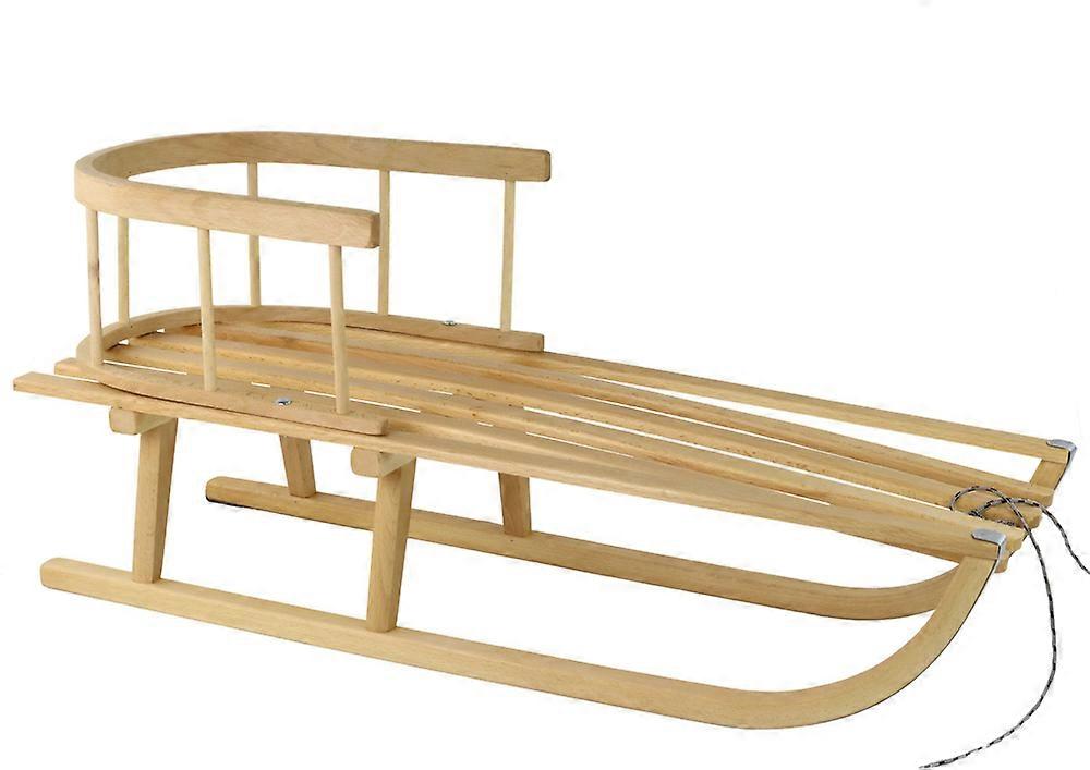 Wooden sled - with backrest & rope - 3 years +