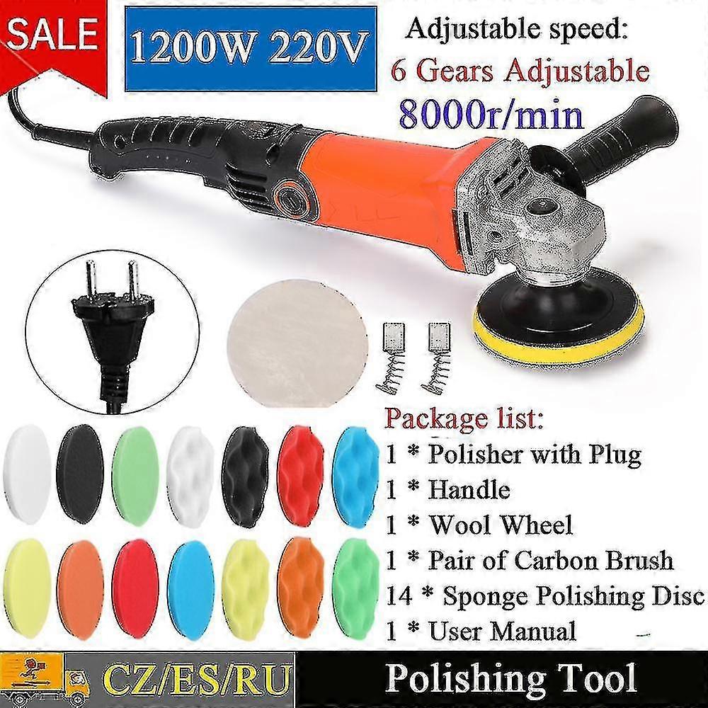 1200w 220v Electric Polisher Machine Adjustable Speed Car Polisher Sanding Waxing Grinding Machine Automobile Furniture Tool