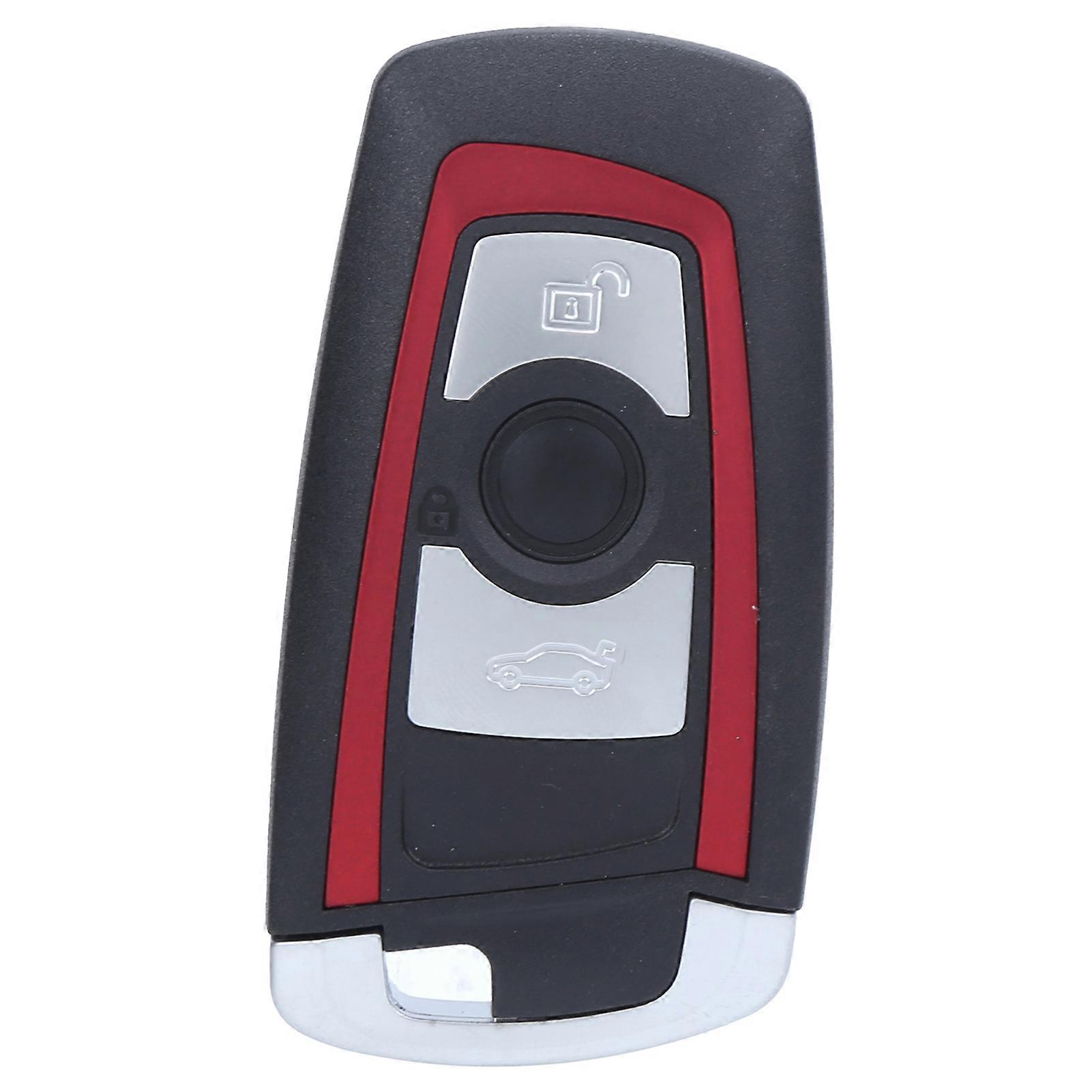 Key Fob Shell Case with Silver Small Key Red/Black Replacement for 550i GT 201020113 Button