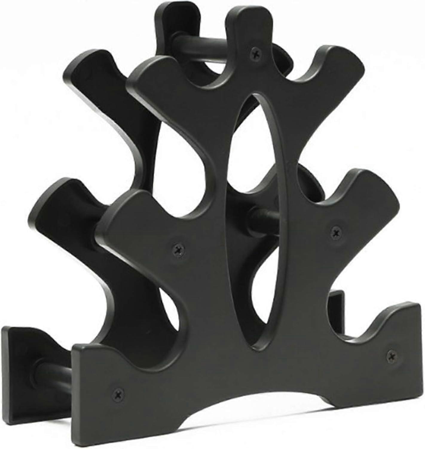 Small Dumbbell Stand Rack 3 Tier Dumbbell Holder Plastic Dumbbell Rack Dumbbell Storage Rack Sports Exercise Accessories for Home, Tree Shape, Black