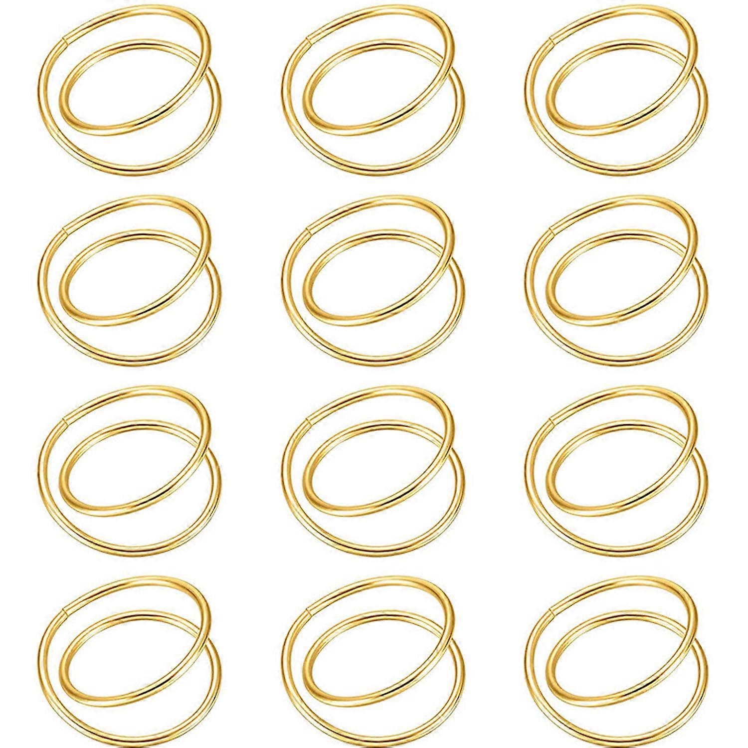 Golden 12-piece napkin rings