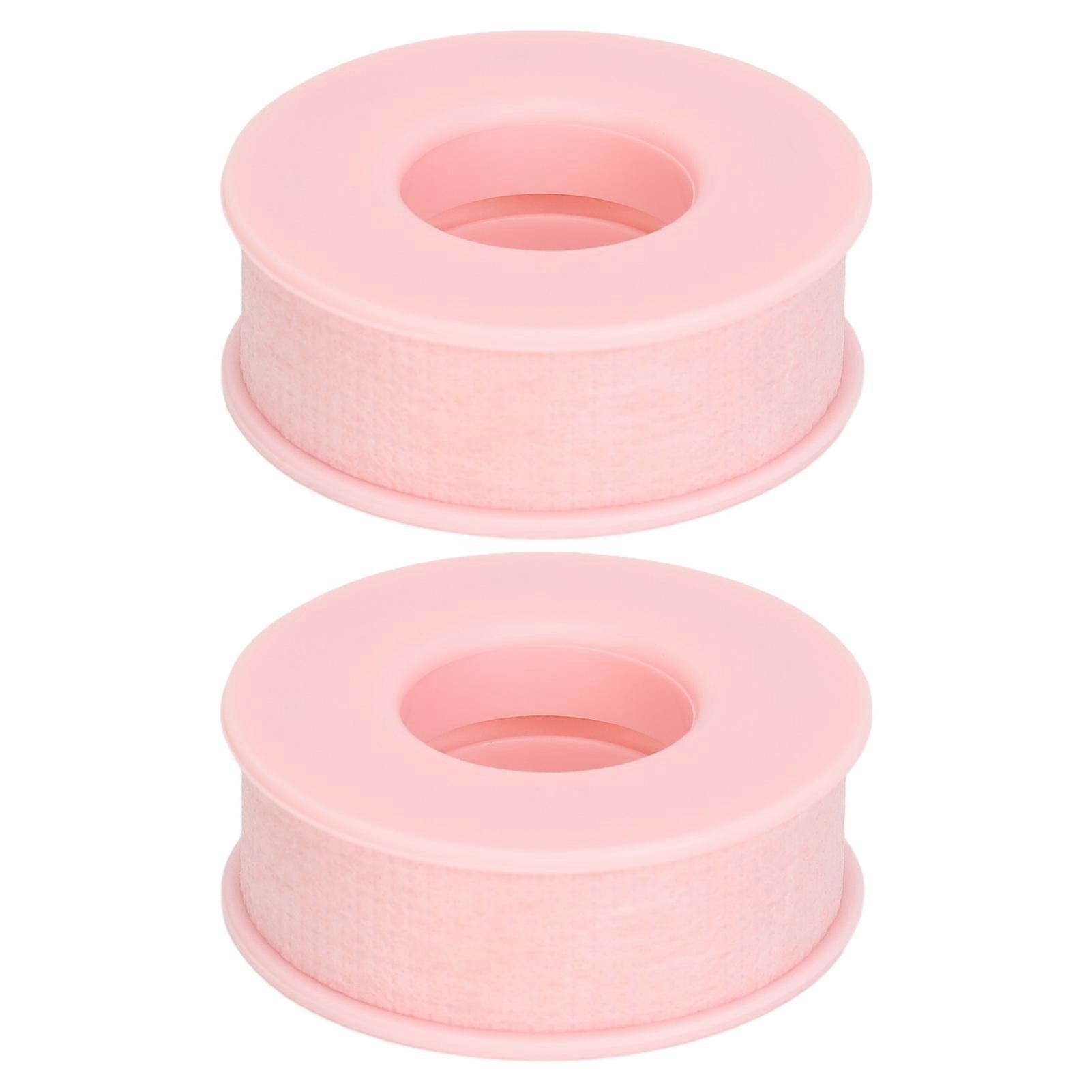 2pcs Lash Tape Breathable Easy to Tear Soft Thin Adhesive Eyelash Extension Tape for Makeup Salon Home Pink