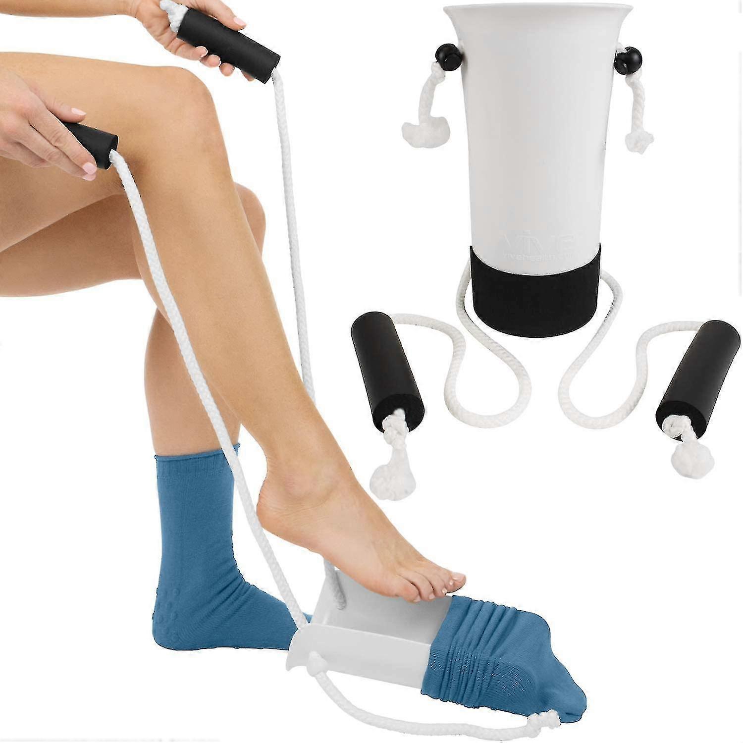 Sock Aid - Easy On And Off Stocking Slider - Donner Pulling Assist Device - Sock Helper Aide Tool - Puller For Elderly, Senior, Pregnant, Diabetics -