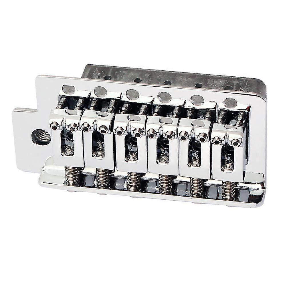 6 String Left Handed Bridge Tailpiece Set for Stratocaster ST Electric Guitar, Silver