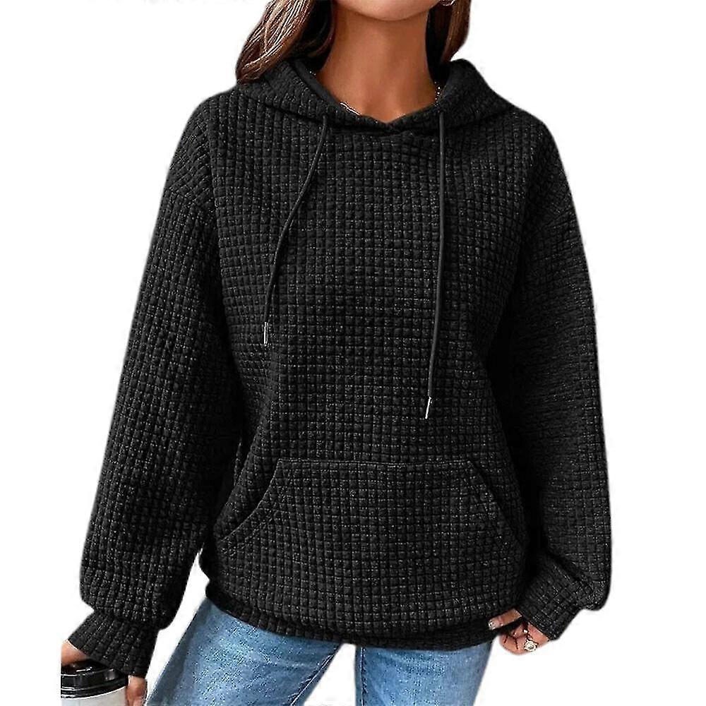 Dames Solid Manches Longues Sweats à capuche Holiday Check Sweat-shirt à capuche Pull Pull Pull Jumper Tops