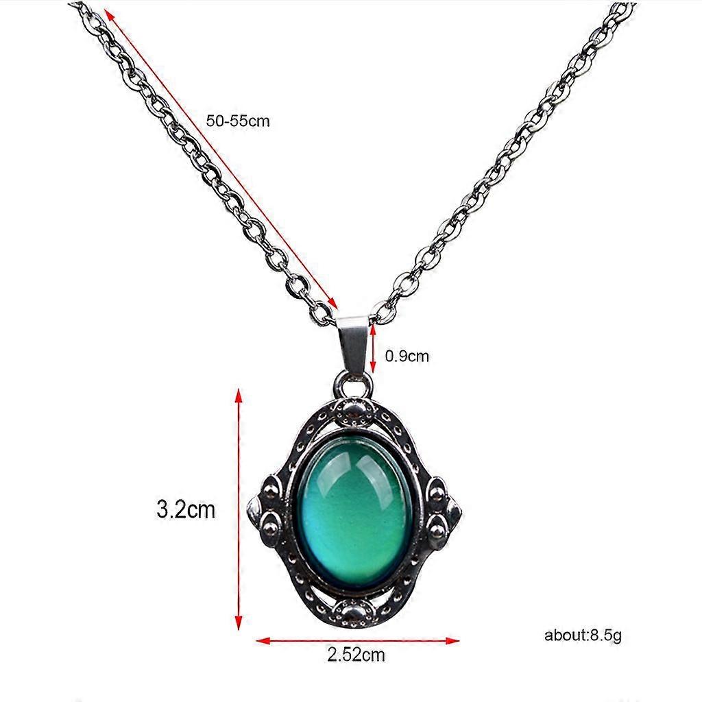 3x Color Change Gem Mood Temperature Feel Necklace for