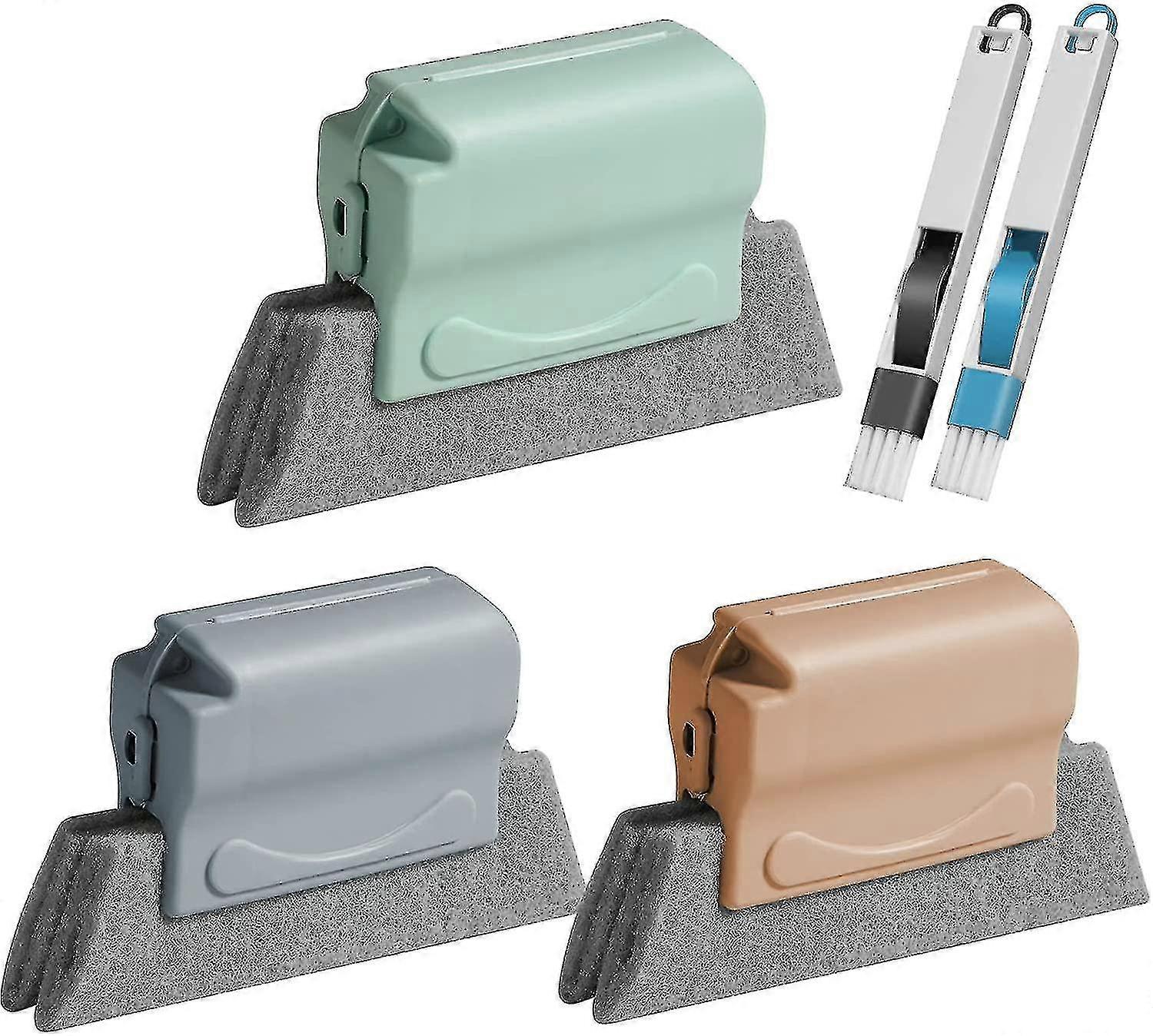 5pcsマジックウィンドウクリーナーブラシ、ウィンドウギャップクリーナーブラシ用ハンドヘルドギャップクリーナーツール、すべてのウィンドウスライドと亀裂をすばやくクリーニング