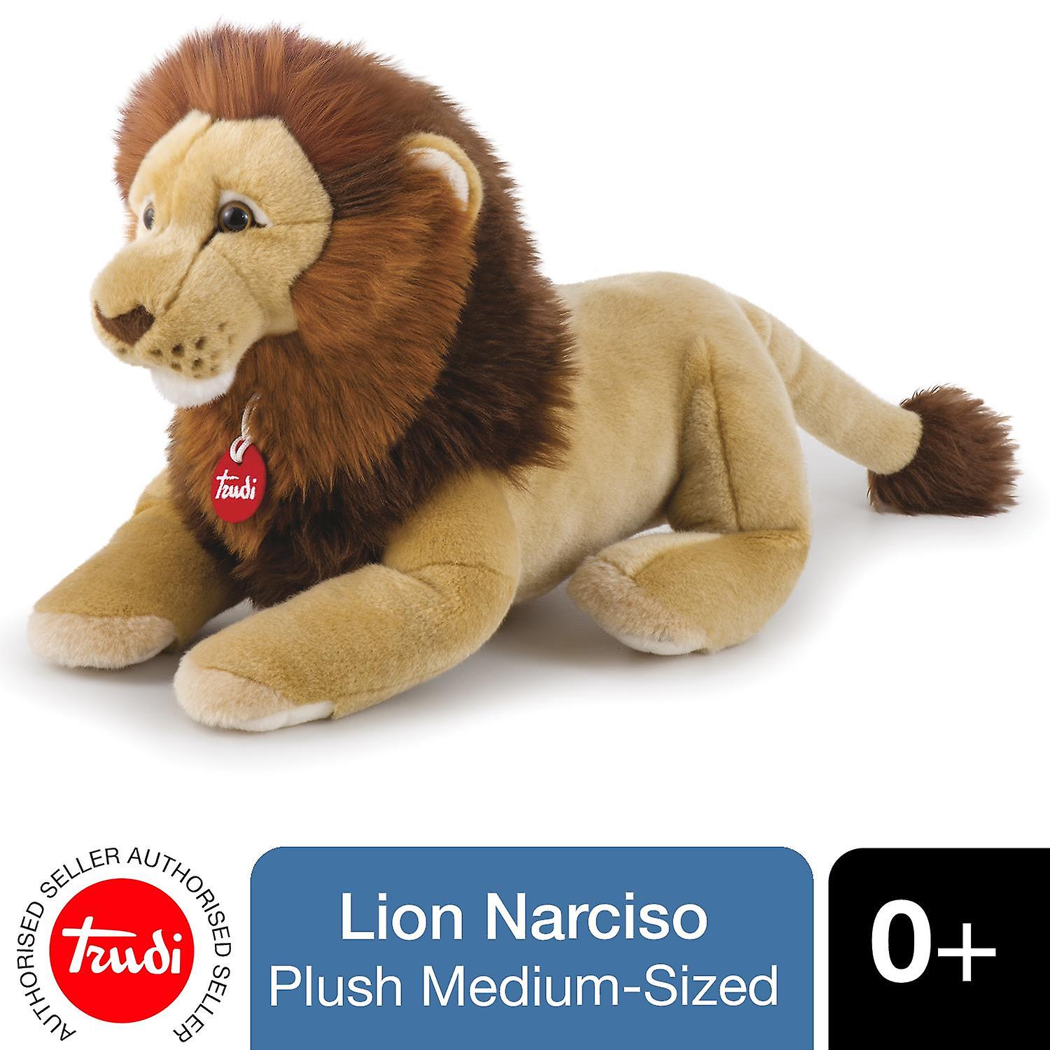 Trudi Lion Narciso Medium-Sized Soft MachineWashable Plush in LuxuriousMaterials