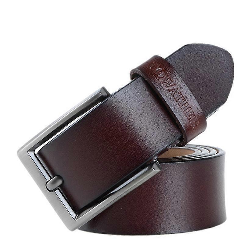 COWATHER 110cm Men The Second Layer Cowhide Belt