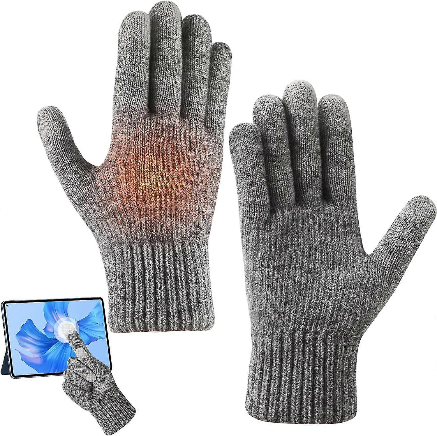 Full Fingers USB Heated Gloves Adjustable Temperature (Grey)