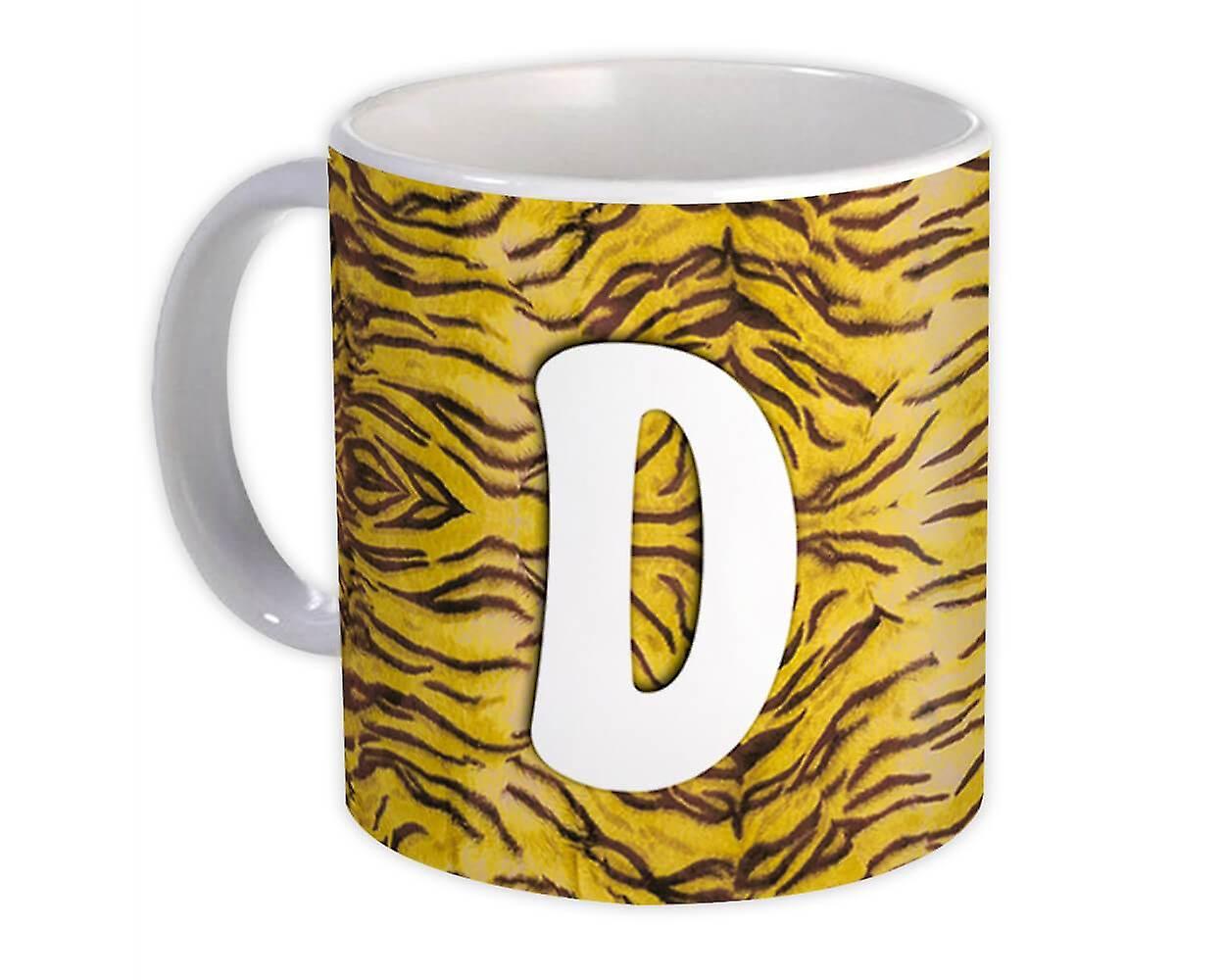 Geschenk Mok: Monogram Letter D Tijger