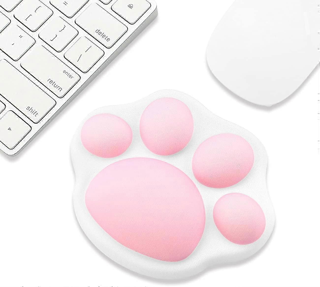 Cute Mouse Wrist Support Pad Cat Paw Pattern, Comfortable Soft Wrist Rest(white)