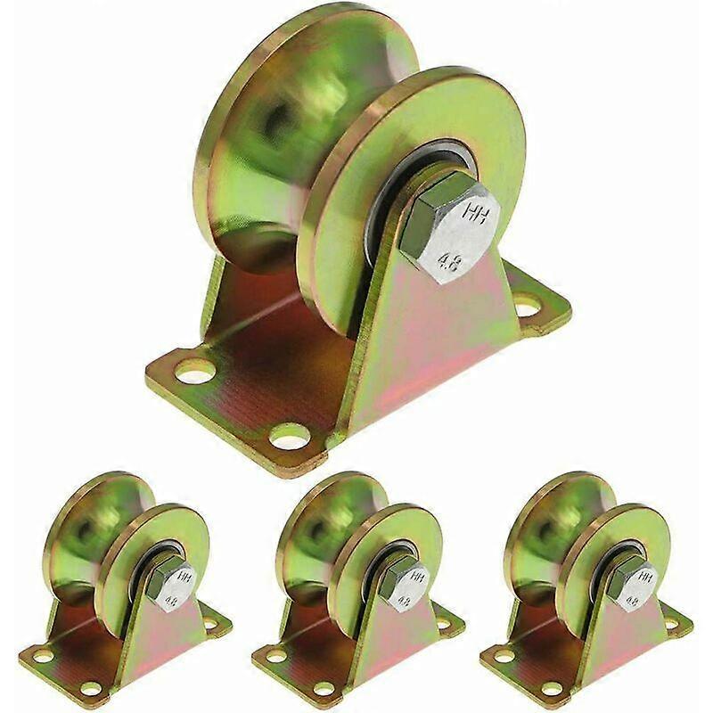Pcs Wheels for Sliding Gate 50mm, Steel Wheels with U-Groove, U-Groove Wheel for Reverse Track, Industrial Machine, Rolling Gate, Load Capacity 300kg