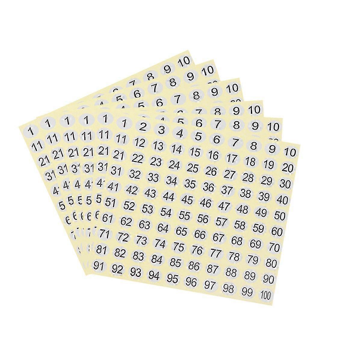 15 Sheets Circle Labels Digital Label Sticker White Tags Wall Number Stickers White Stickers