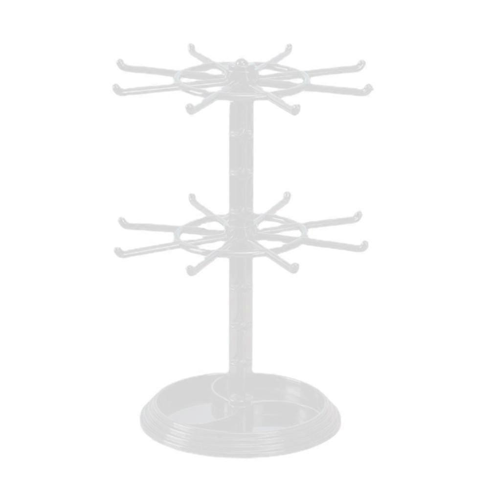 2-Layers Plastic Key Chain Hanger Rotating Multifunctional Keychain Holder for Chains Storage