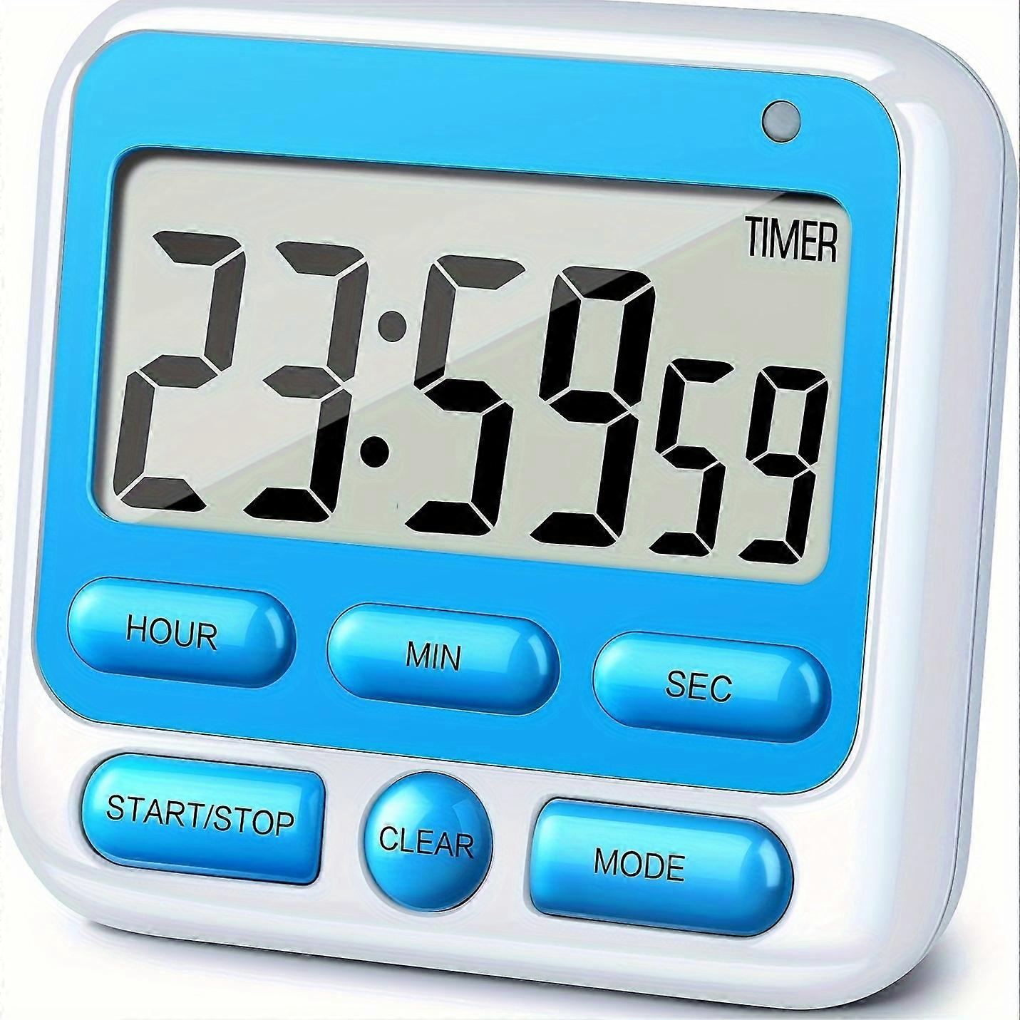 1pc, Digital Kitchen Timer With Mute/Loud Alarm Switch ON/Off Switch, 24 Hour Clock & Alarm, Memory Function Count Up & Count Down For Teachers Cookin