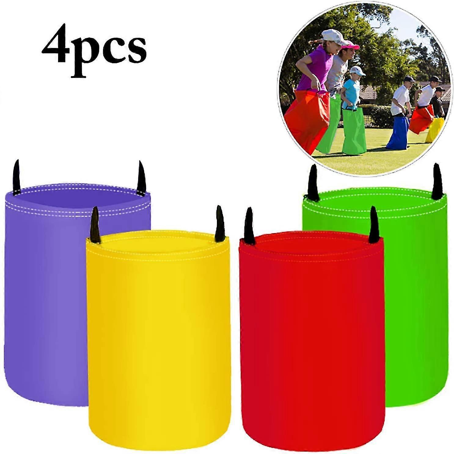 4pcs Jackets For Children, Sackcloth Game Set With Start & Finish Line