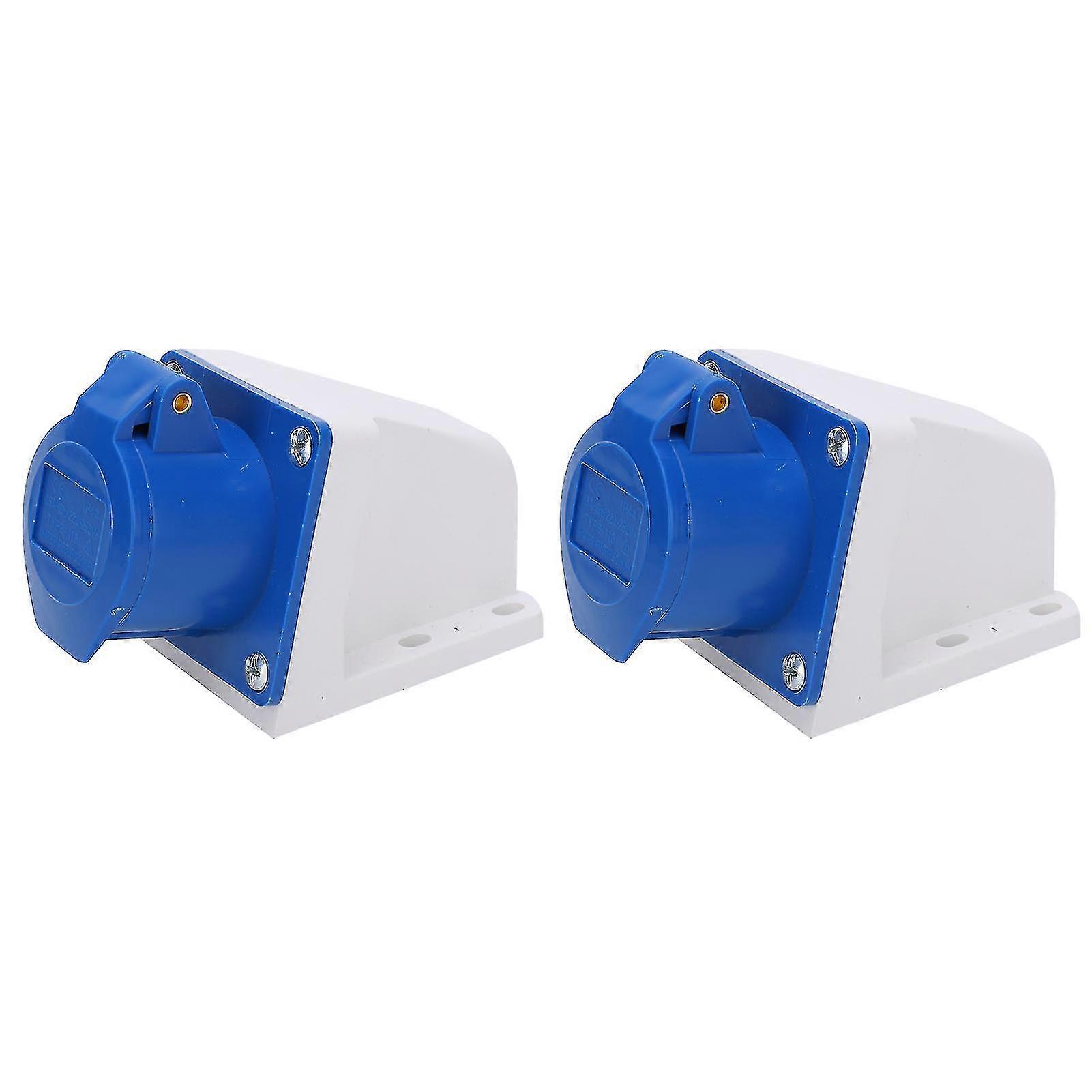 Explosion Proof Waterproof 16A 3 Hole Industrial Power Socket 2Pcs