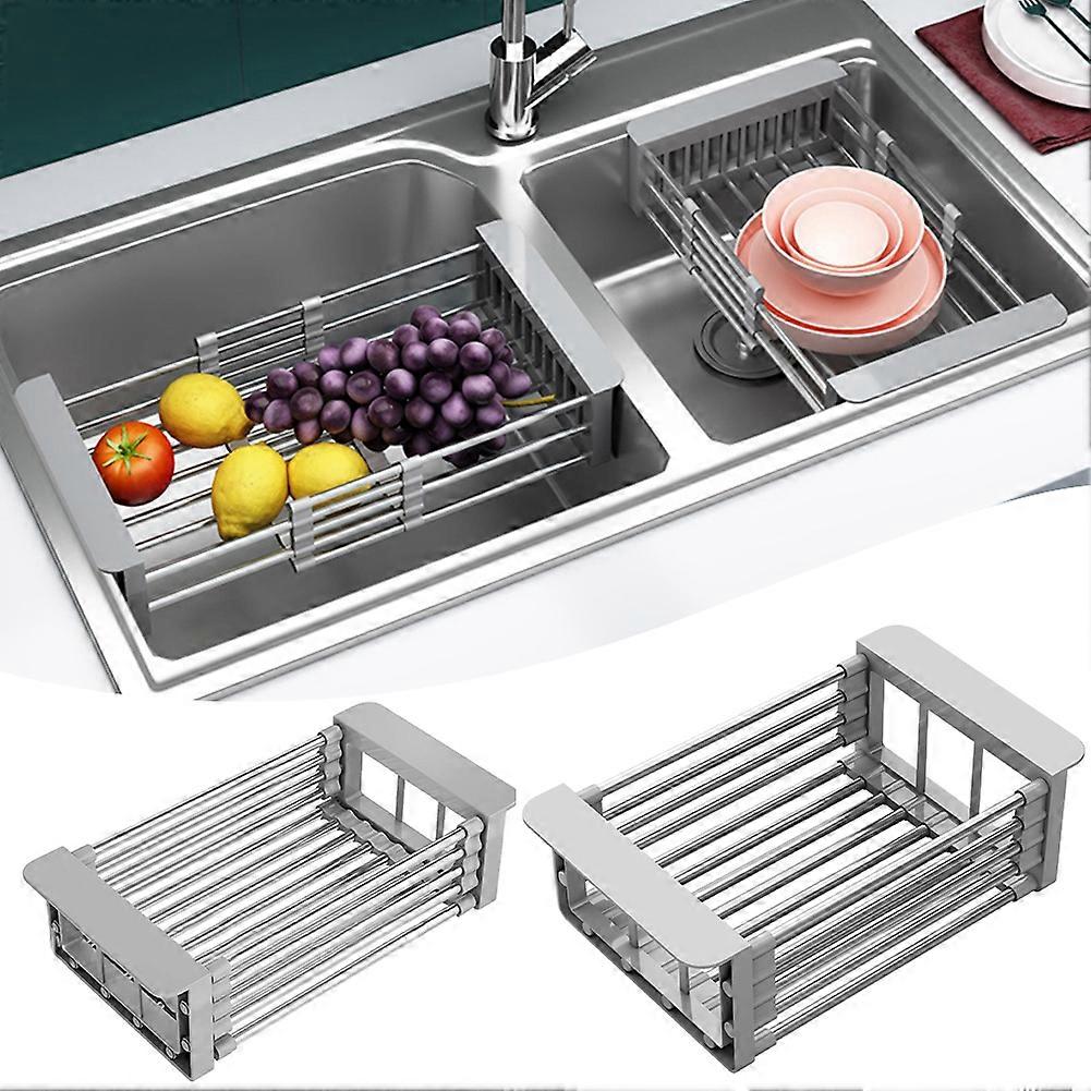 Kitchen Sink Retractable Drainage Basket Durable Fruit Vegetable Drain Basket Kitchen Accessories