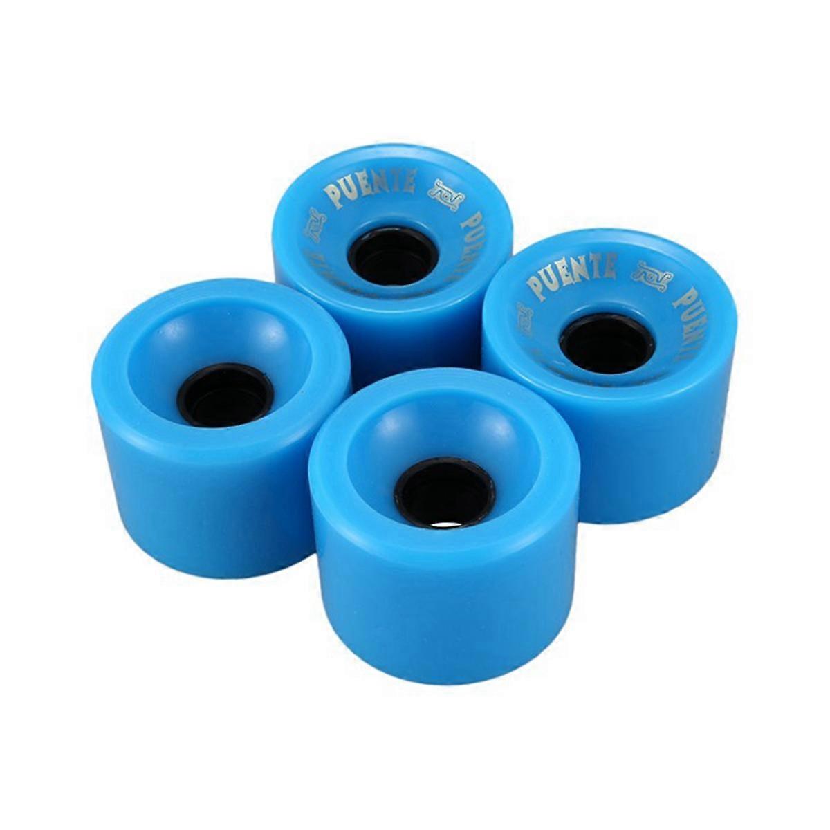PUENTE 4Pcs Cruiser Skateboard Wheels PU Wheels Long Board Cruiser Wheels with ABCE-9 Bearings,Blue