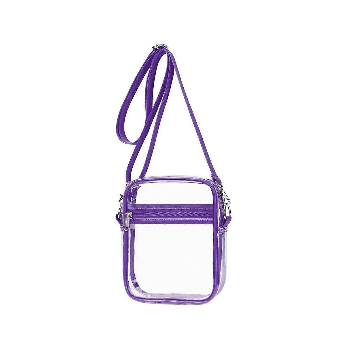 Clear Bag Stadium Approved, Clear Purse with Adjustable Shoulder Strap for Sports Outdoor,Purple