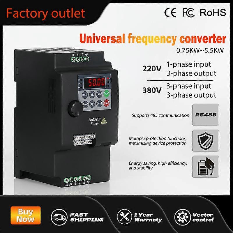 Hotsale VFD 0.75KW/1.5KW/2.2KW/5.5KW Frequency Converter Adjustable Speed Variable Frequency Inverter for CNC Machine water pump