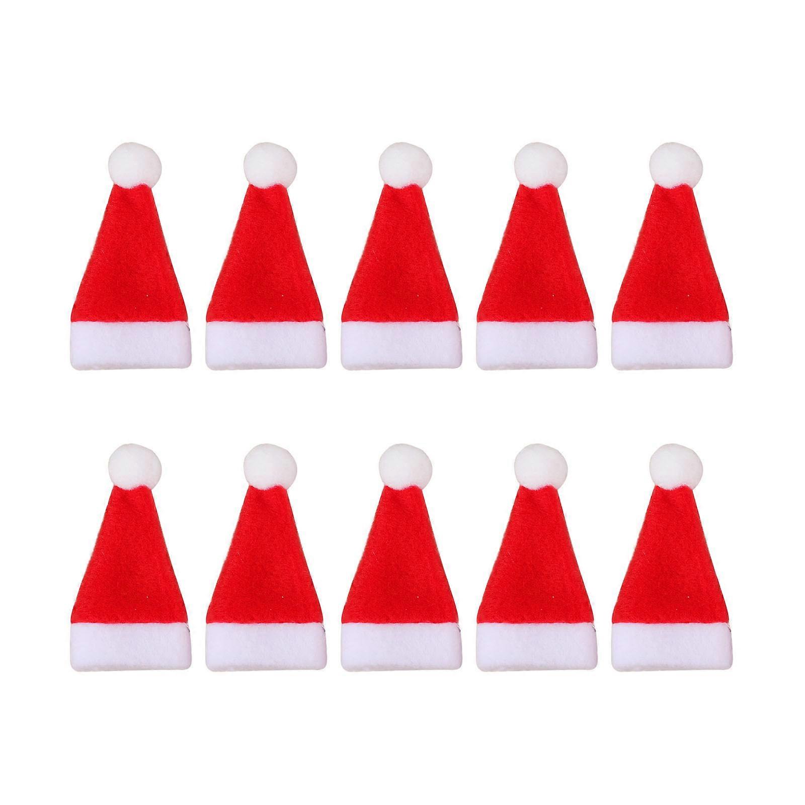 10pcs Tableware Holder Christmas Santa Hats Knife Fork Tableware Holder Dinner