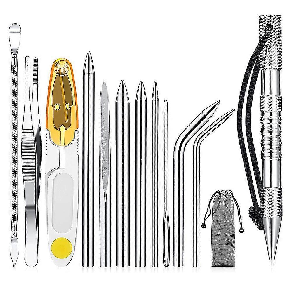 12-Piece Umbrella Rope Knitting Marlin Nail Set Outdoor Umbrella Rope Knitting Set Marlin Nail Stainless Steel DIY Knitting Needle