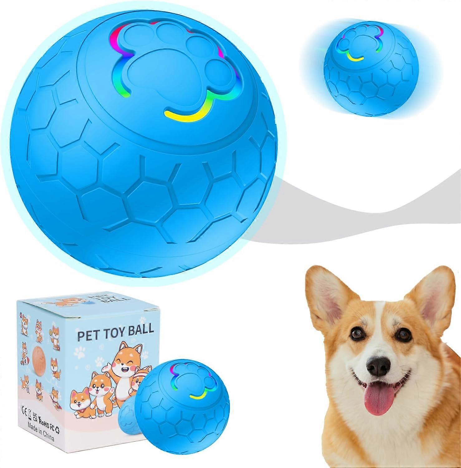 Interactive Dog Toys Dog Ball,Activated Automatic Rolling Ball Toys with LED Lights for/Small/Medium/Large Dogs,USB Rechargeable