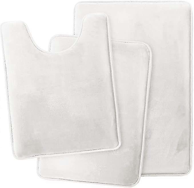 Memory Foam Bath Mat Set Absorbent Non Slip Bathroom Mat And U Shaped Toilet Floor Rug With Ultra Soft Door Mat Coral Velvet Shower Mat Machine Washab