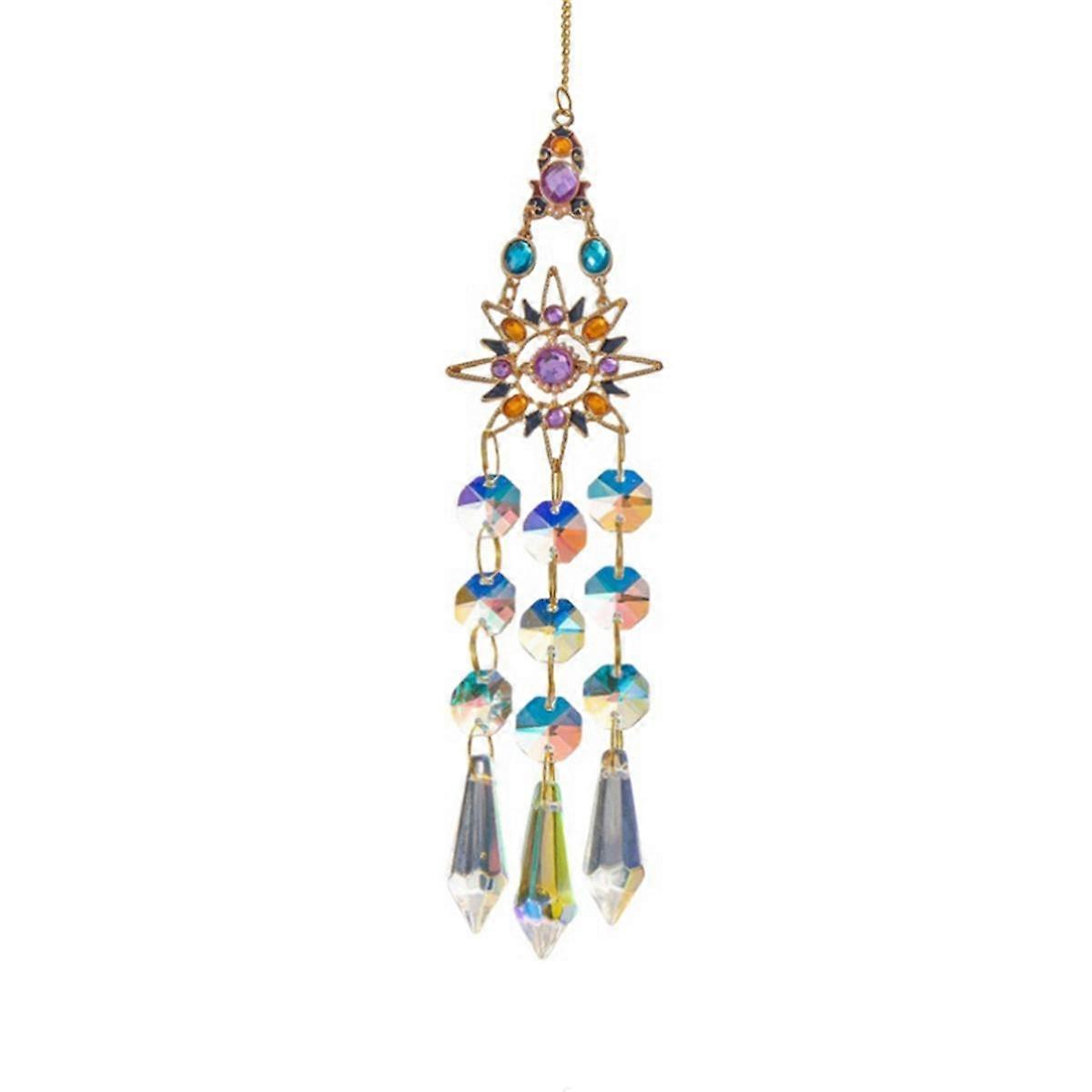 Crystal Suncatcher Outdoor Wind Chimes Garden Wind Music 3d Wind Spinner Hanging for Garden Rainbow Maker Decoration B