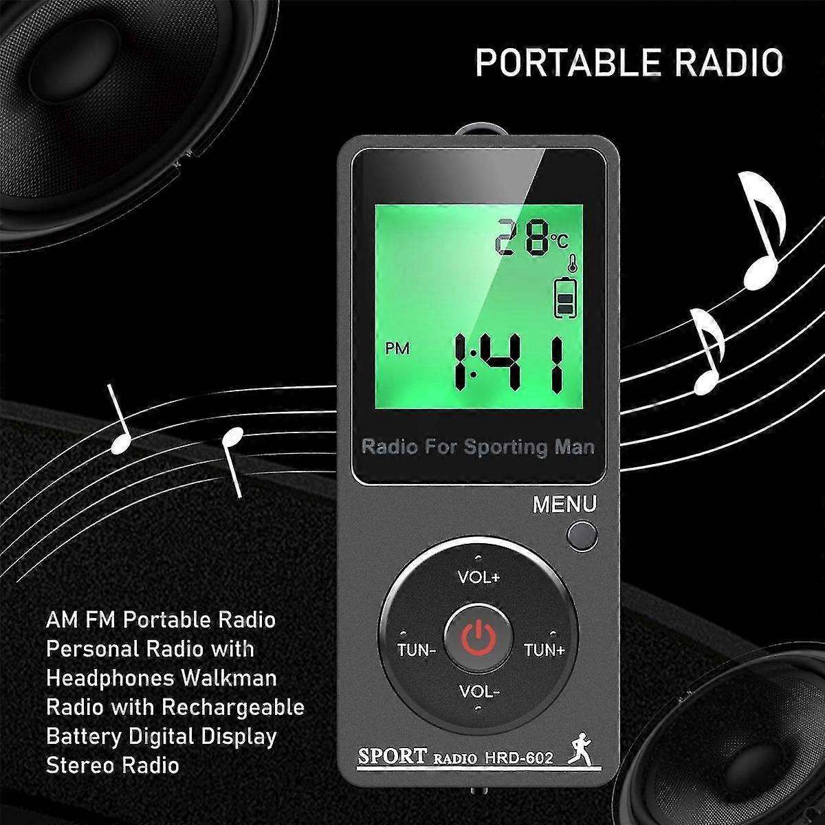 AM FM Portable Radio Personal Radio with Headphones Walkman Radio with ...