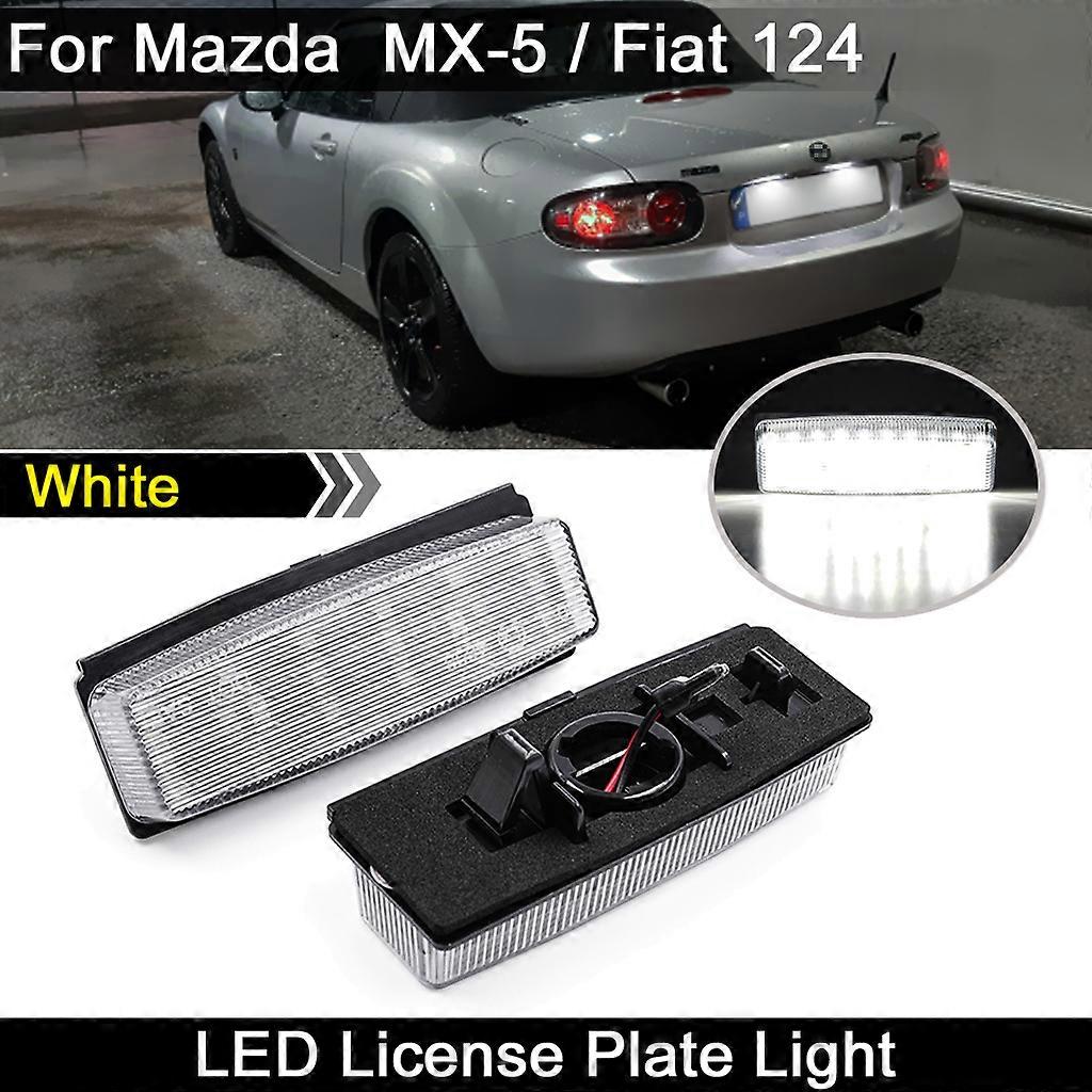 2Pcs For Mazda Miata MX-5 2006-2015 For Fiat 124 Spider Abarth 2017-up White LED License Plate Light Number Plate Lamp