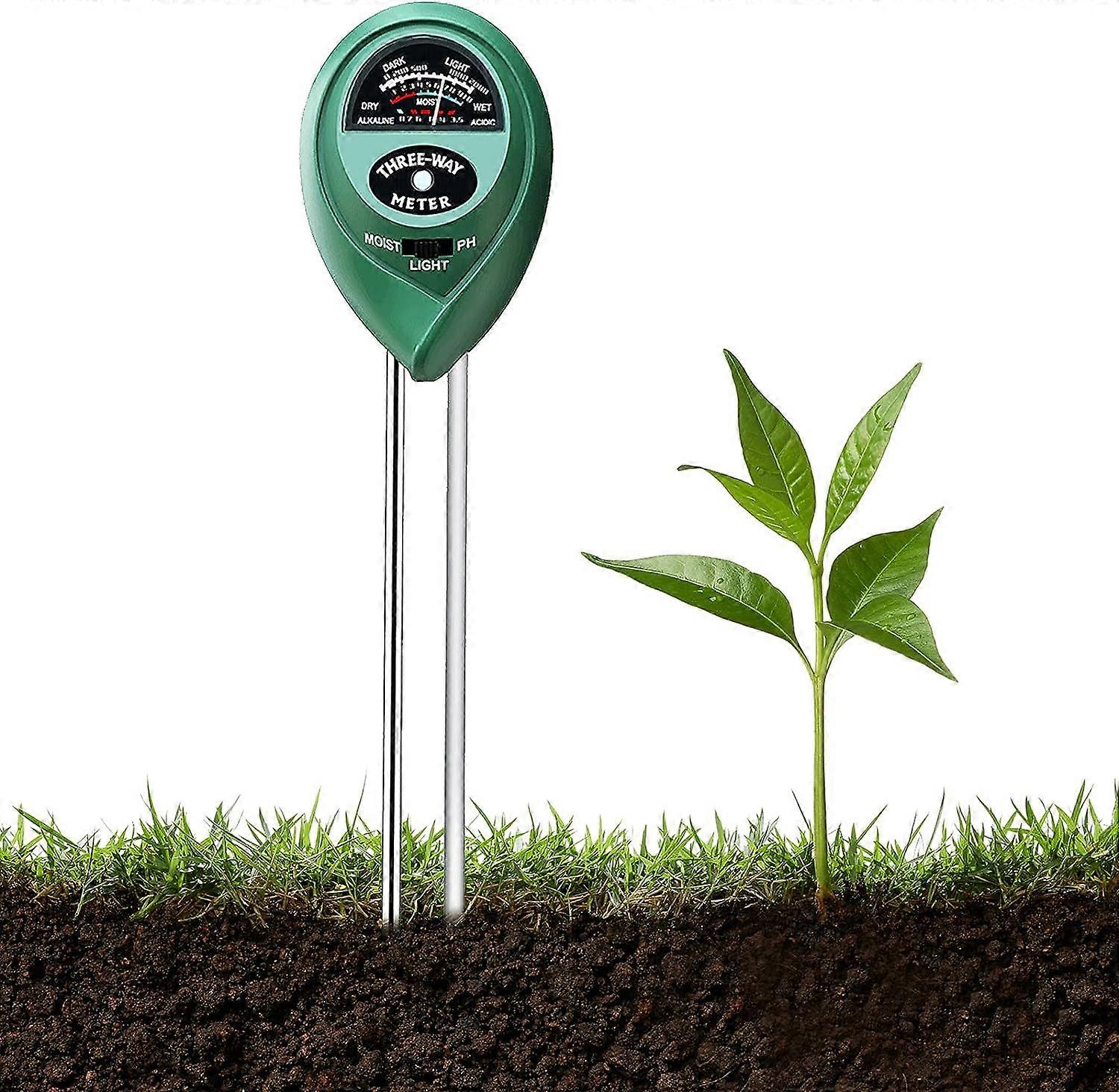 Soil Tester, 3 in 1 Soil Tester pH Meter, Sunlight, Temperature, Hygrometer, for