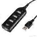 USB 2.0 Hub to 4-Port Black