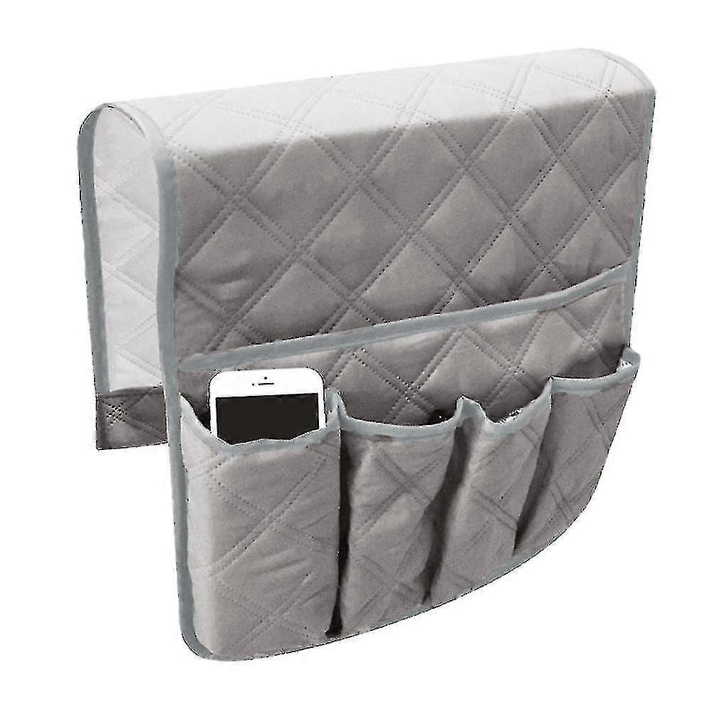 SLソファアームレストキャディオーガナイザーリモートコントロールホルダーカウチチェアテーブルキャビネット収納スペースセーバーバッグ-カラーグレー