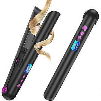2024 Piastra per capelli senza fili 5000mAh Tipo C Piastra per capelli in ceramica ricaricabile Raddrizzatore per capelli portatile e arricciacapelli 2 in 1 (grigio siderale)