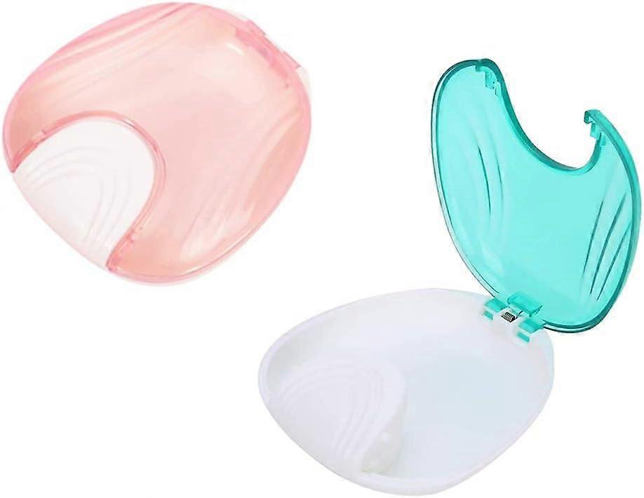 2Pcs Retainer Case Portable Denture Case Orthodontic Dental Retainer Box False Teeth Storage Container
