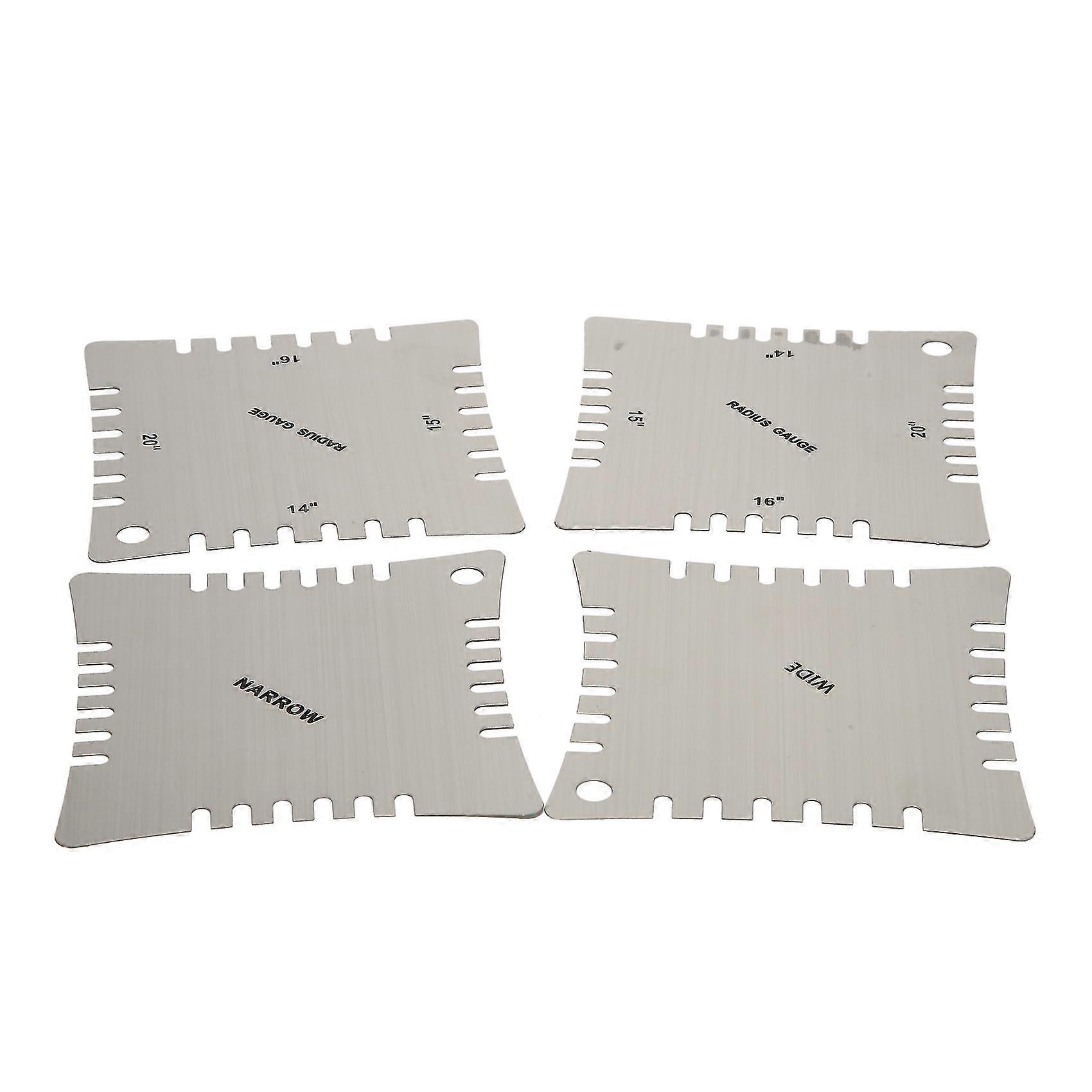Guitar Notched Radius Gauges For Measuring Fingerboard Radius Pack Of 4pcs