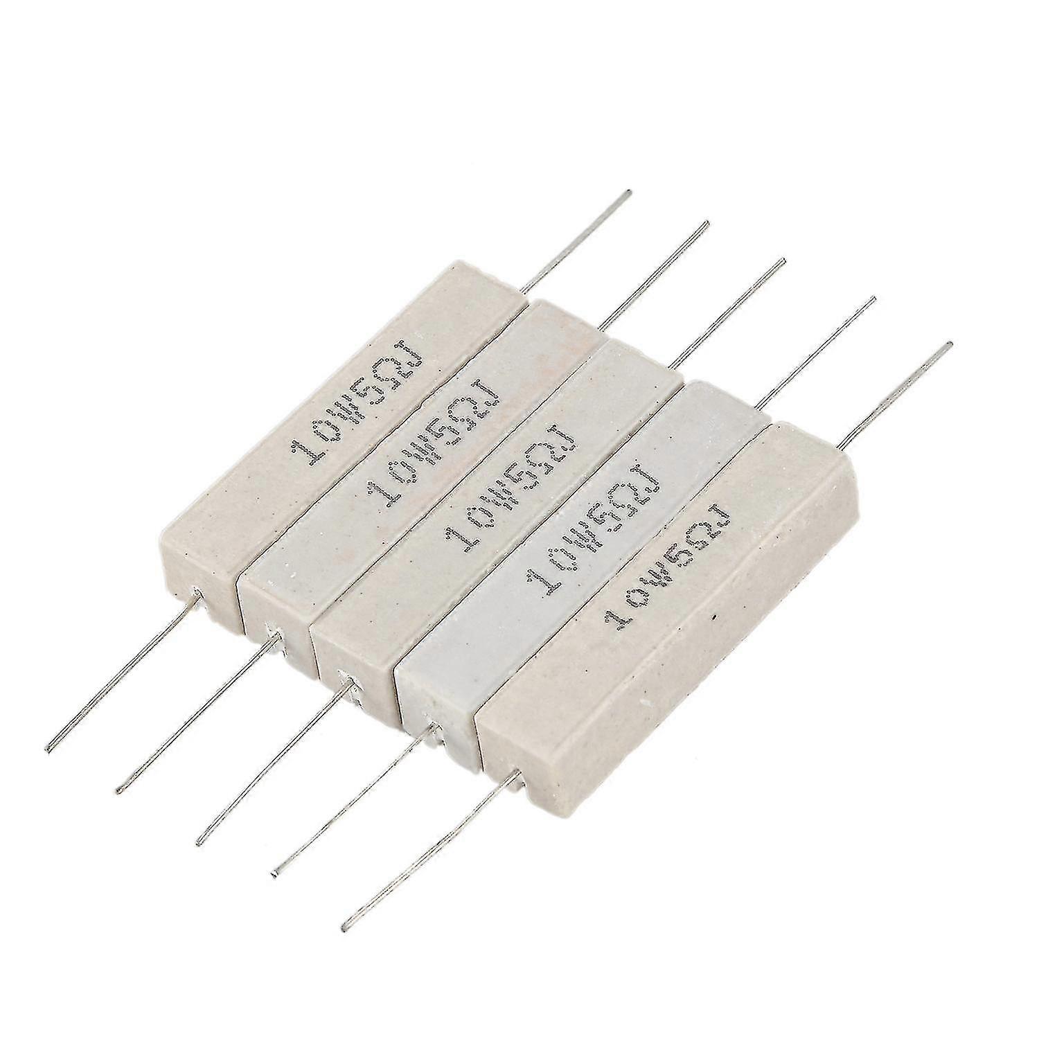 5pcs Wirewound Ceramic Cement Resistor 5 Ohm 10W Watt 5%