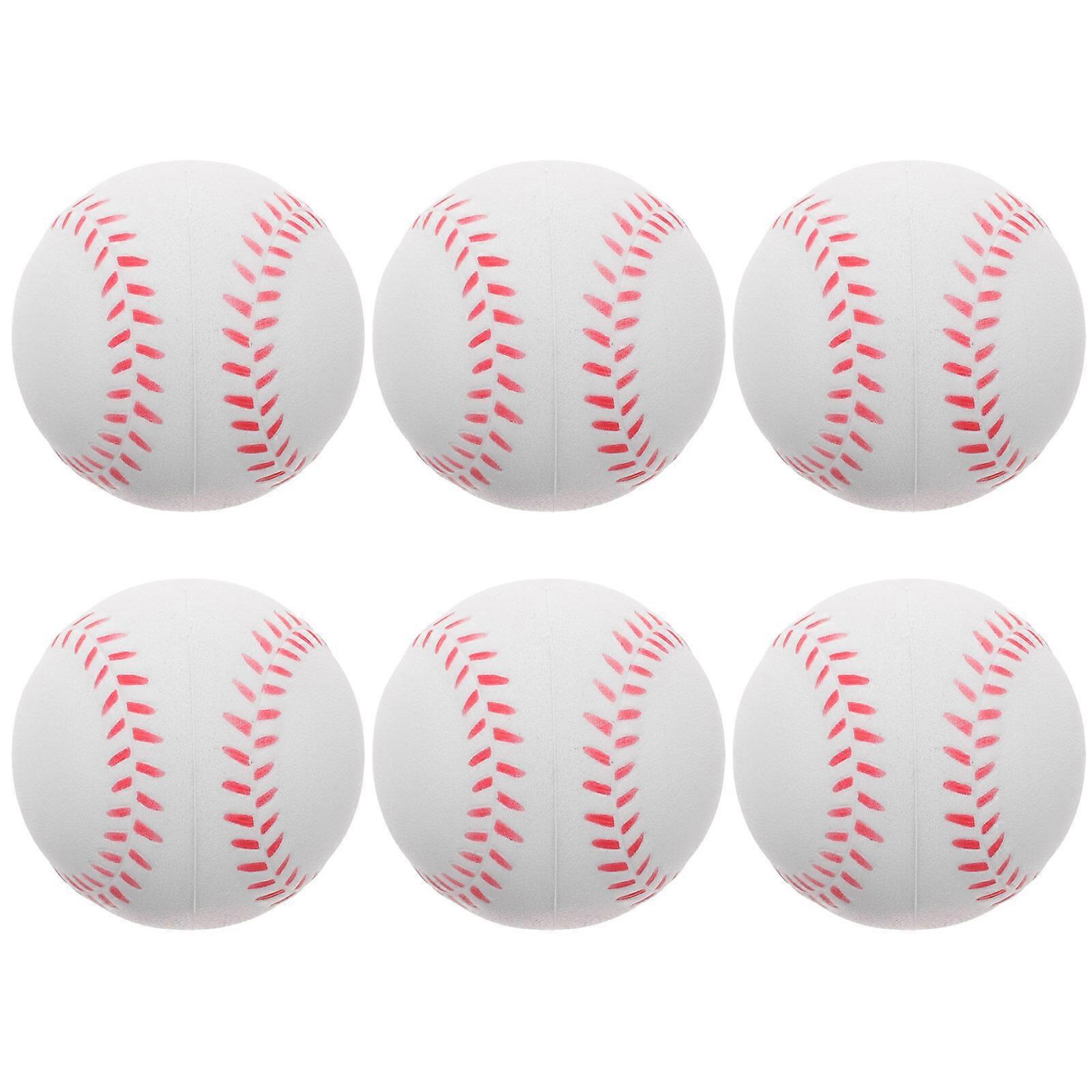 6pcs Colored Practice Ball Training Softballs PU Training Baseballs for Outdoor