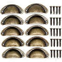 Vintage Shell Handle Door Drawer Handle Iron Furniture Handle Cabinet Handle Shell Drawer Handle Vintage Metal Handle for DIY Furniture (12 pieces) (o